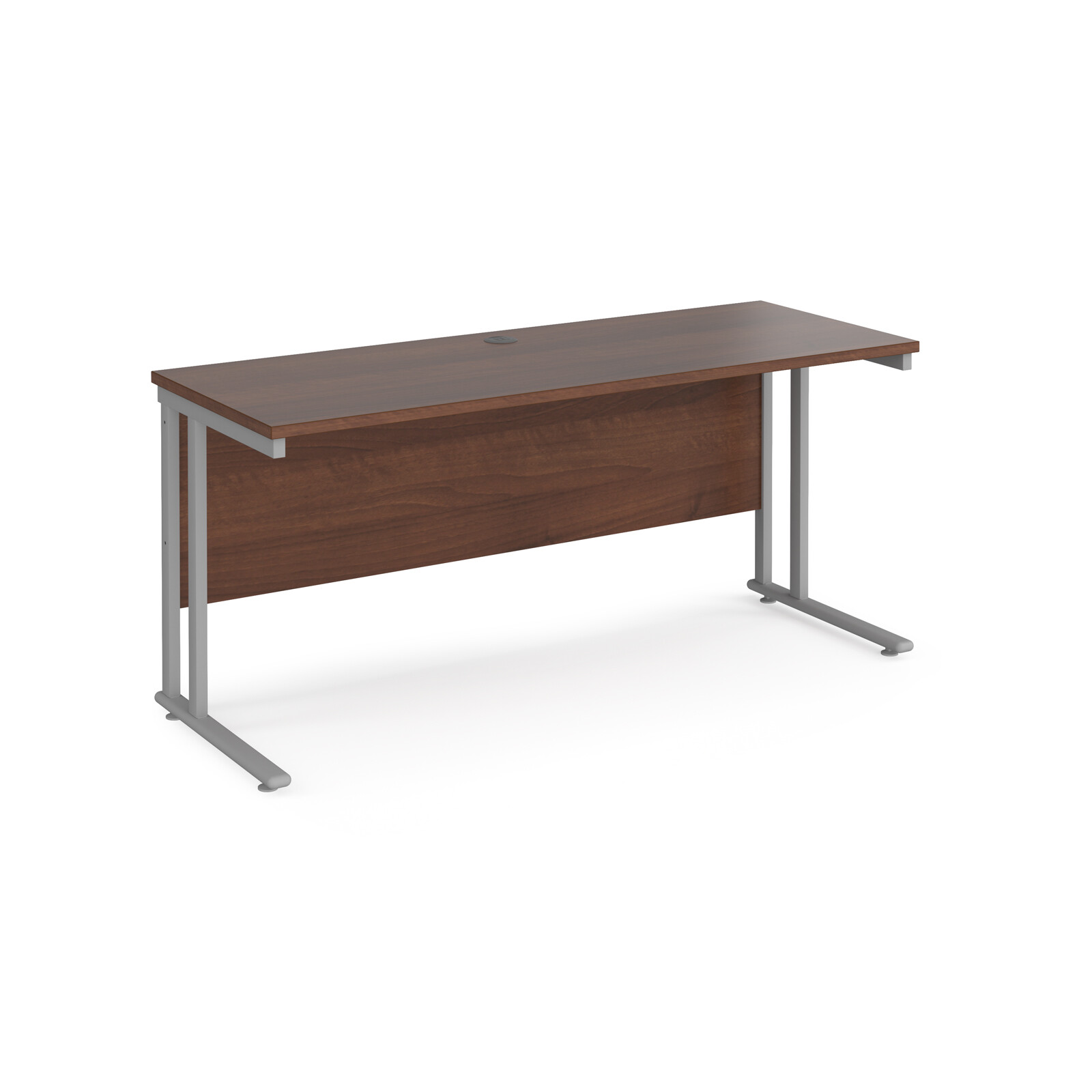 Walnut Finish Office Desk Slimline Ergonomic 600mm Deep Straight in 6