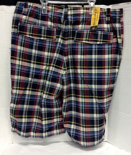 1 Nautica Jeans Co Plaid Shorts NJC.99 Series Cotton Mens White 38 red blue 36 - Picture 5 of 15