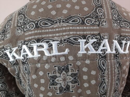 Karl Kani Paisley Jacket Men's Size XS Corduroy Brown Cotton Puffer Coat Floral - Picture 9 of 18