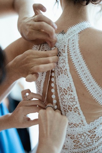 Abito da Sposa Bianco Macramè - Taglia 42 - Foto 7 di 13