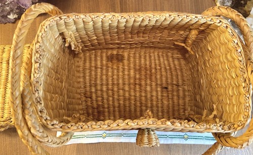Vintage Satchel Basket Boho Storage - Picture 7 of 8