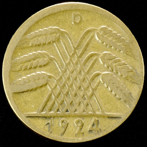 Germany (Weimar) 10 Rentenpfennig 1923 to 1924 (Choose the Year) (GLI-001) - Picture 2 of 2