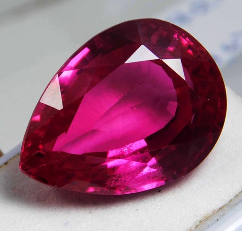 Natural 54.70 Ct Flawless PINK Ruby Pear Cut Loose Gemstone CERTIFIED - Picture 5 of 10