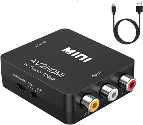 RCA to HDMI,AV to HDMI Converter, 1080P Mini RCA Composite CVBS Video...