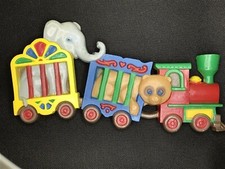 Vintage Homco Burwood Circus Train Wall Hanging Animals Zoo Nursery Decor USA