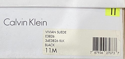 Calvin Klein Vivian E3826 Women's US 11M Sandals Black Suede Ankle Strap Heels - Picture 9 of 9
