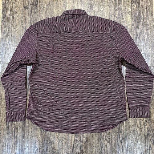 Gentlemens Outfitters Herren 2X Burgunderrot/Weiß Langarm Knopfleiste Hemd Neu mit Etikett $ 70 - Bild 5 von 6