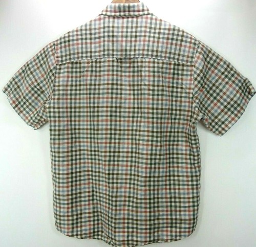 Pendleton City Linen Button Front Shirt S/S Multi Color Check Men's Sz Medium - Picture 7 of 8