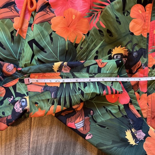 Vntg 2002 Masashi Kishimoto Naruto Print Swim Trunks Mens L Floral Board Shorts - Picture 7 of 7