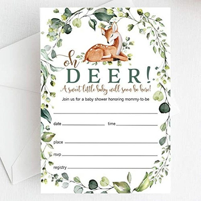 oh deer baby shower invites