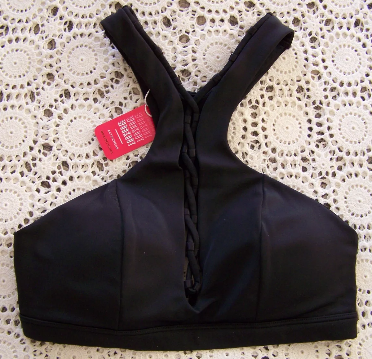 BNWT..*Bras n Things* Black Active Sports CropLadies Size