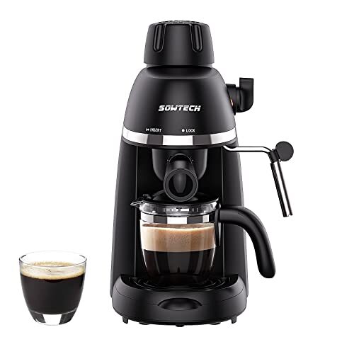 Espresso Coffee Machine Cappuccino Latte Maker 3.5 Bar 1-4 Cup with Steam Mil...