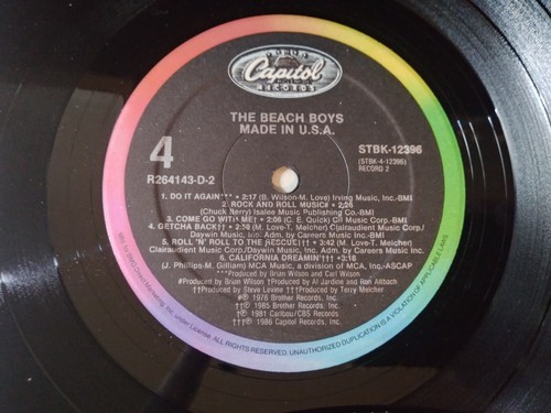 The Beach Boys – Made In U.S.A. VG Original RCA Club Capitol Record 1986 SURF - Picture 5 of 5