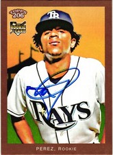 Fernando Perez #147 2009 Signed Topps T-206 Baseball Bronze Parallel RC TB Rays