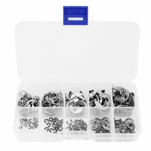 200x Edelstahl E Clips Sortiment Sicherungsring Seegering Sprengring 1