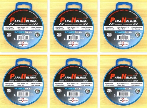 (6) Spools Parallelium 7Lb Power Silk Advanced Fishing Line Lot #23MJ Brand New