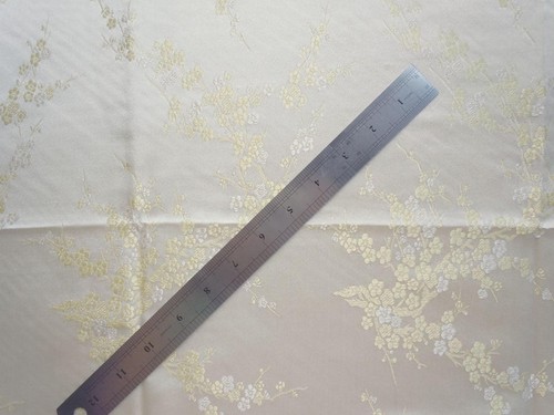 Faux Silk Brocade (Peach Flower) Jacquard Damask Kimono Fabric Material BL10 - Picture 34 of 56