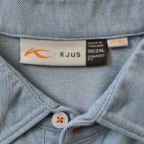 Kjus Men's Sunder Polo S/S Blue Size 56 2XL Comfort Fit Golf UPF 50+ - Picture 3 of 10