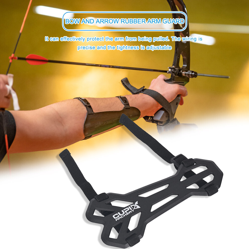 Archery Arm Guard Arm Protective Gears Rubber Strap for Practice
