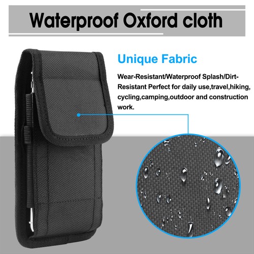 Vertical Cell Phone Pouch Holster w/Metal Belt Clip Loop Rugged Case Carry Cover - Picture 195 of 390