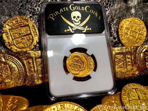 MEXICO 1715 DATED 4 ESCUDOS NGC 58 “1715 FLEET” PIRATE GOLD TREASURE COB COIN - Picture 18 of 23