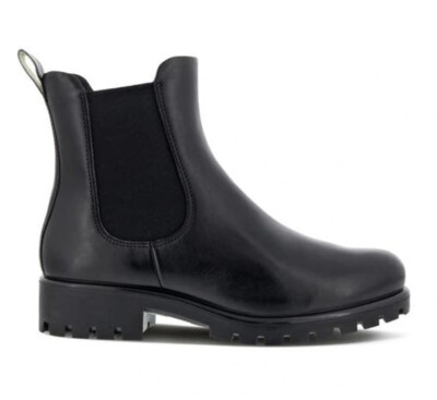 NEW ECCO Womens Modtray Chelsea Leather/Elastic Ankle Boot US 9-9.5/EUR 40 Black
