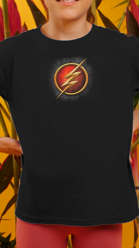 Flash Kids Tee, Superhero Children Shirt, Comic Book Theme Top, Lightning Bolt - Video 1 of 1