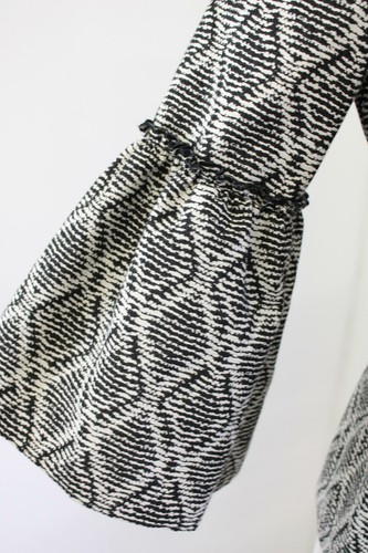 NWT Kasper Black White Diamond Print Bell Sleeve Open Front Blazer Jacket Size 4 - Bild 6 von 7