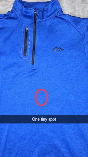 Callaway Quarterzip Pullover Men's L Blue Chest Pocket Golfwear Golf Sweater - Picture 3 of 20