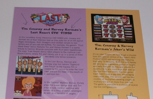 Harvey Korman AND Tim Conway SIGNED Bally Las Vegas Casino Slot Machine Advert - Picture 7 of 8