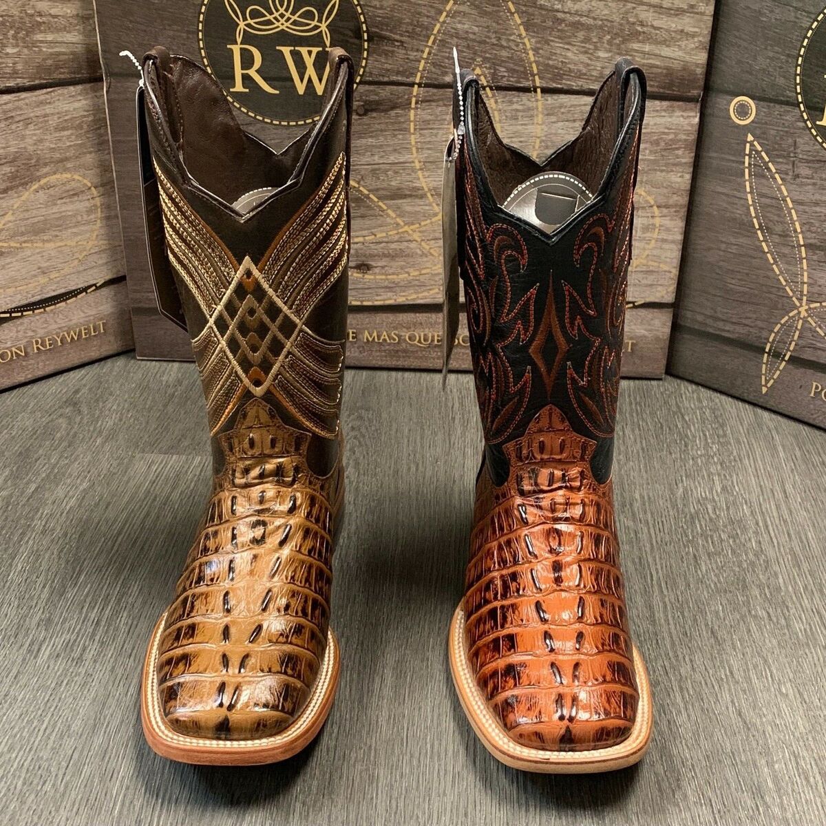 MEN'S RODEO COWBOY ALLIGATOR TAIL PRINT WESTERN SQUARE TOE MEN'S RODEO COWBOY ALLIGATOR TAIL PRINT WESTERN SQUARE TOE