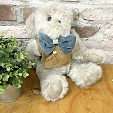 The Difalco Bear Co. Handmade Retired Bow Tie Teddy Bear Doll Vintage Rare 15"