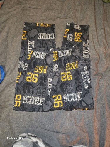 Joe Boxer PJ Pants Boys XL 14/16Grey And Yellow Football Print - Picture 6 of 10