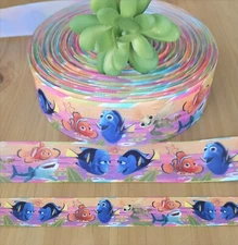 7/8 & 1.5" (1 YD) Finding Nemo Grosgrain Ribbon Dory Marlin Disney Movie Ribbon
