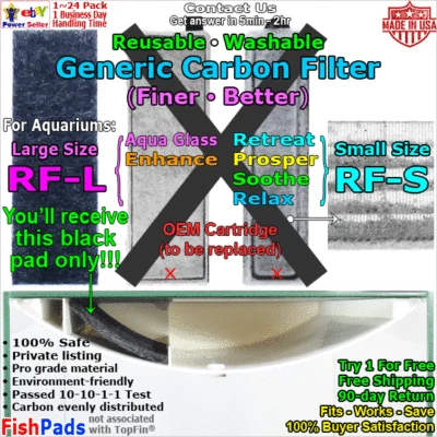 FISHPADS For Top Fin Retreat Integrated Cartridge Large RF-L,Small RF-S Compatible Filter