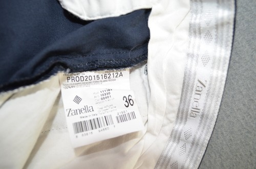 Zanella Pants Mens 36 x 29 Navy Blue 100% Wool Trousers Flat Front Slacks Italy - Picture 5 of 7