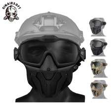 Taktisch Full Face Masken Vollmaske W/ Goggles L&uuml;fter Paintball CS Helm Maske