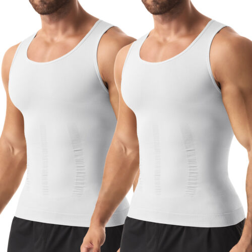 2 Pack Men Body Slim Belly Control Shaper Vest Waist Trainer Shapewear Underwear - Picture 15 of 22