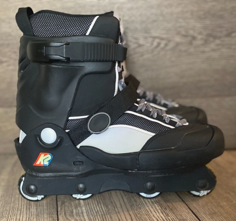 K2 FATTY Aggressive Inline Skates schwarz 55mm Größe US 10,5 EUR 44 Vintage selten - Bild 2 von 4