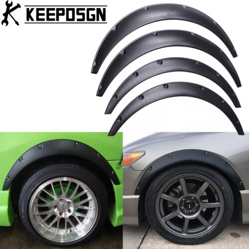 KEEPDSGN Universal JDM Exterior Fender Flares Flexible Car Body Kit Wheel Arches - Picture 1 of 12
