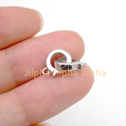 Conector de plata de ley 925 con doble bisagra para collar de pulsera A5345 - Imagen 9 de 10