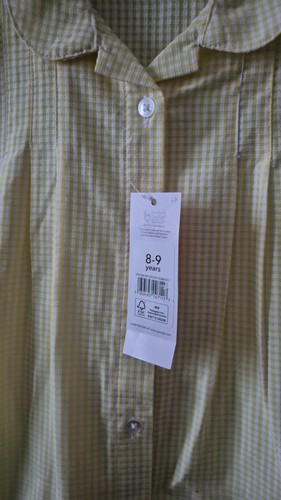 George School Wear Girl's Yellow Check Cotton Dress Size 8-9 Yrs New - Picture 2 of 6