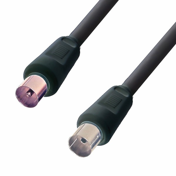 Antennen Kabel 0,5 M Schwarz 75Db Koax Tv Bk Anschluss Koaxial Stecker Ku-image