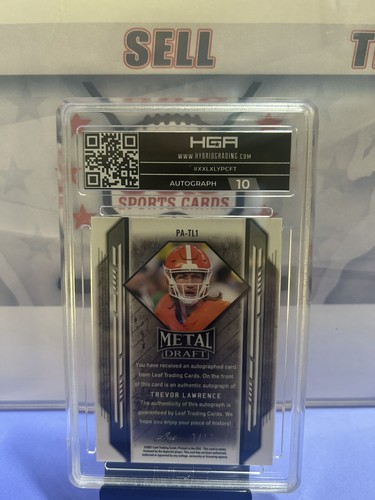 2021 Leaf Metal Draft - Blue Mojo #BA-TL1 Trevor Lawrence /10 (AU, RC) - Picture 2 of 2