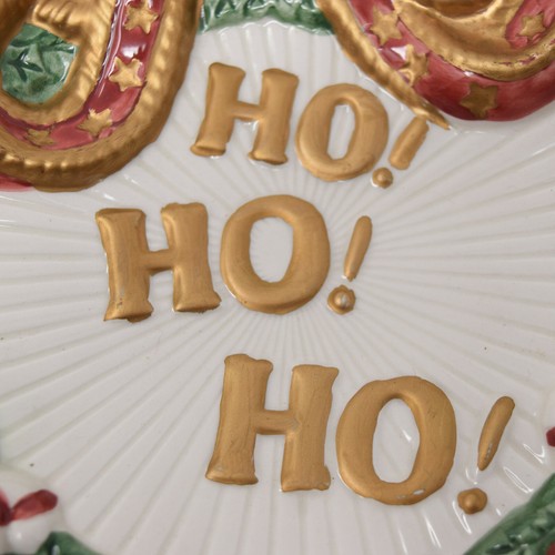 2002 Fitz and Floyd Essentials ghirlanda di Babbo Natale piatto canape IOB Natale 3D - Foto 10 di 12