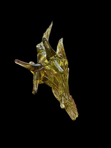 Antique Murano Glass Yellow Rooster Figurine Mid Century Modern - Picture 7 of 7