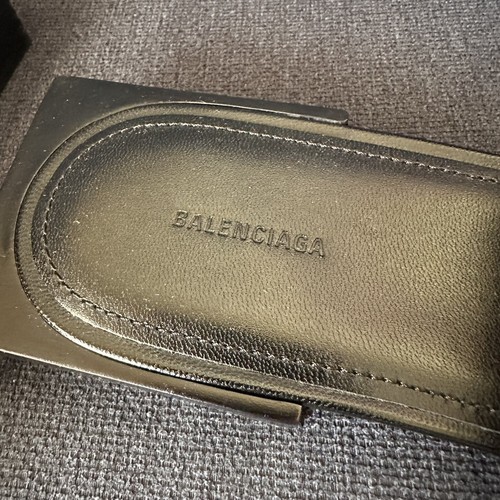 New $650 BALENCIAGA BOX 05 leather slide sandal Size 36, US 7, black - Picture 8 of 10