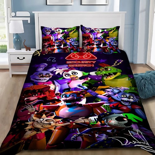 Cartoon Cover Pillowcase Bedding Set Five Night At Freddy Set Duvet Cover Bed - Picture 29 of 39