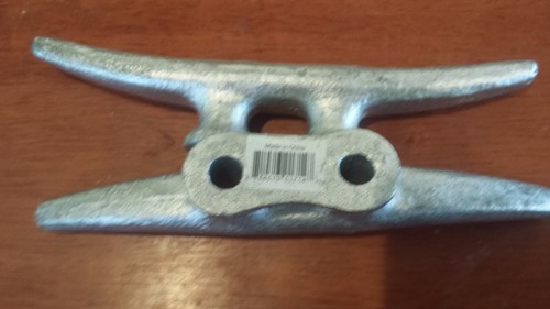 DOCK CLEAT Galvanized 6" - Lot of 2 - NEW! - hexagon mounting holes - six inches - Foto 4 di 5