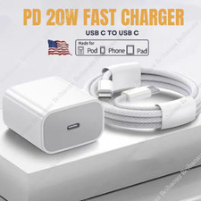 PD 20W Type C Fast Charge Cube USB C to Type C Cord For i-Phone 15 16 17 Pro Max